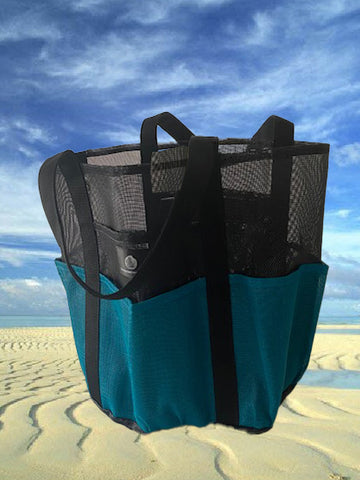 Whale Bag Black w Teal pockets and Black straps