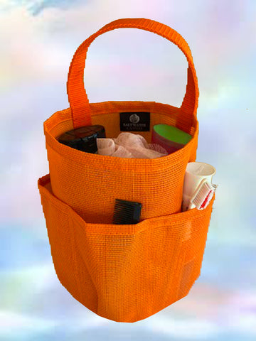 Mesh Shower Bag * Orange * Dark Blue Strap (not shown)